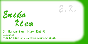 eniko klem business card
