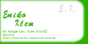 eniko klem business card